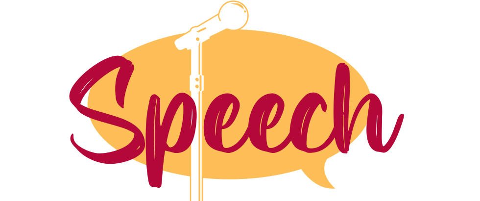 Speech Department logo featuring a microphone on a stand.
