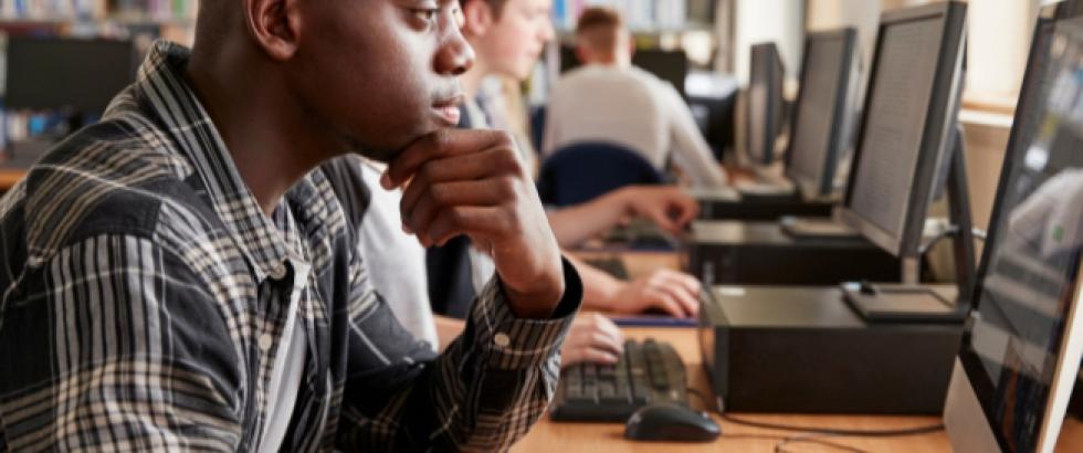 Student at a computer