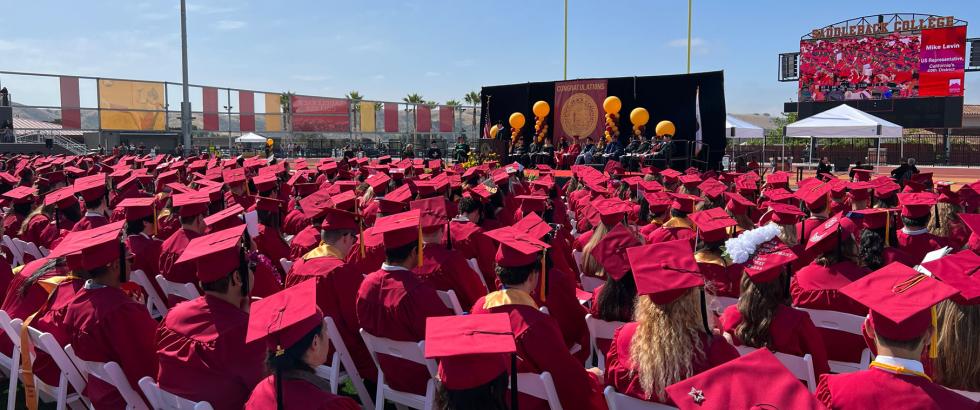 Wide angle view of the Commencement ceremony at Saddleback College