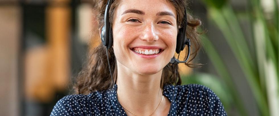Female with headset