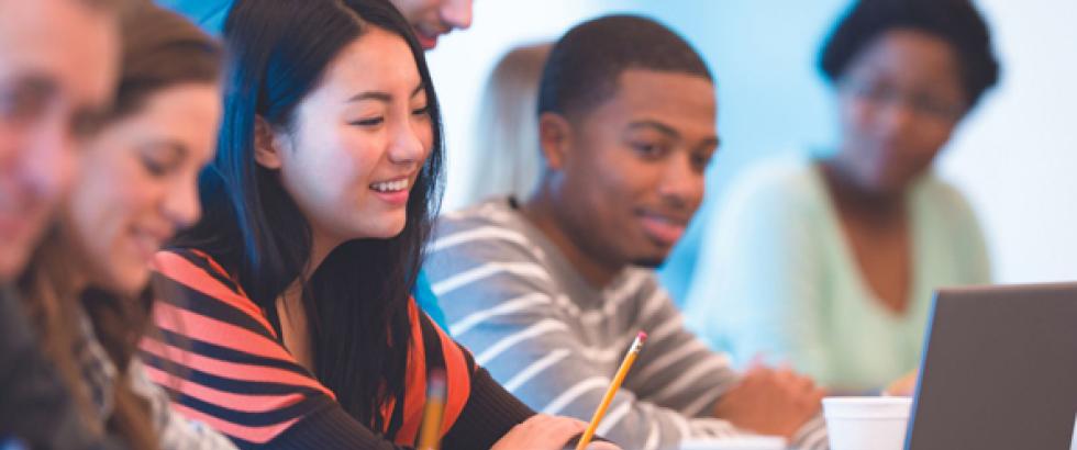 Students in a classroom setting.