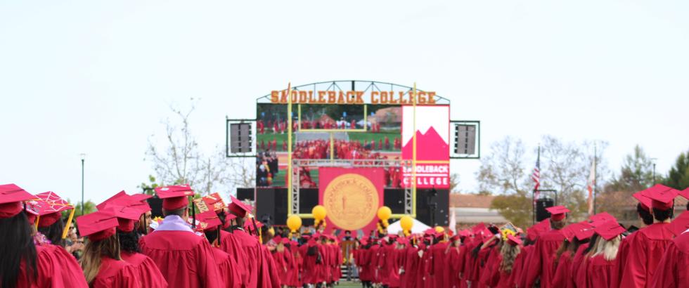 students in cap and gown