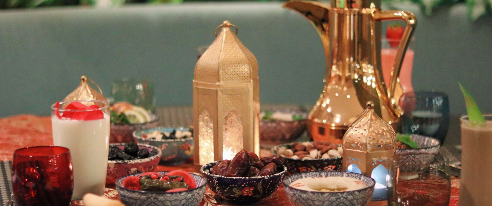 image of a table set for a Ramadan celebration