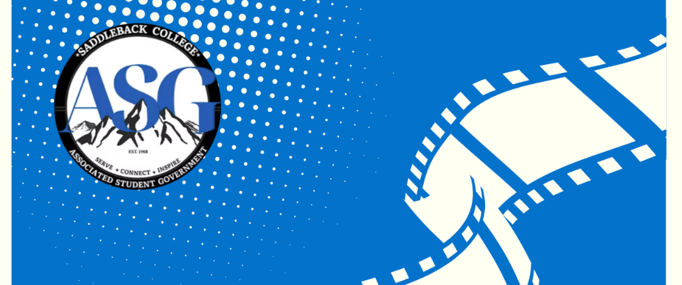 bluc background, white film, ASG logo