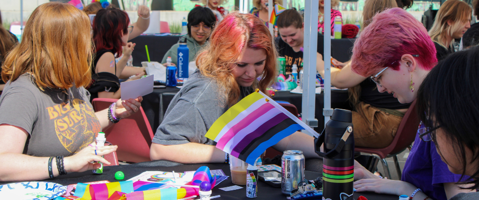 students playing bingo outdoors