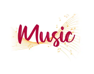 Music Department logo featuring written music notes