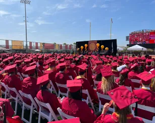 Wide angle view of the Commencement ceremony at Saddleback College