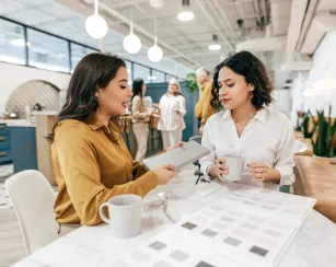 Female hiring manager interviewing female applicant