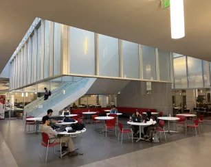 Students studying in the LRC Building