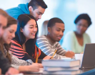 Students in a classroom setting.