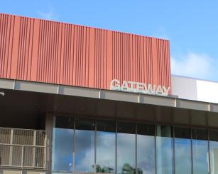 Gateway Sign on entrance of building