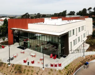 aerial photo of the Gateway building at Saddleback College