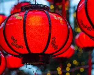 red lanterns at lunar new year festival