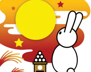 white rabbit bunny looking at the moon