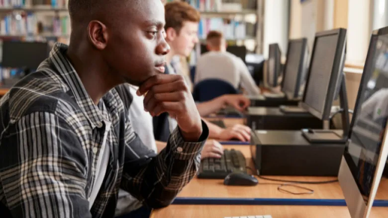 Student at a computer