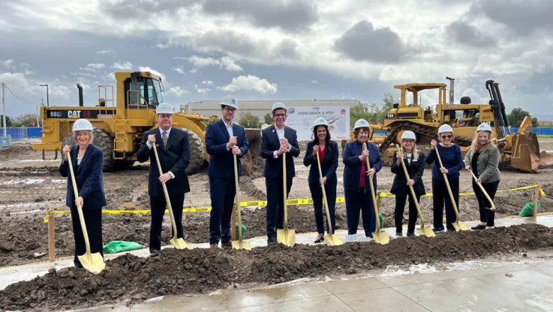 L-R: Trustee Marcia Milchiker, Trustee T.J. Prendergast III, Trustee Ryan Dack, Saddleback President Dr. Elliot Stern, SOCCCD Chancellor Dr. Julianna Barnes, Trustee Carolyn Inmon, Trustee Dr. Terri Whitt, Trustee Dr. Barbara Jay, Vice Chancellor/Business Services Ann-Marie Gabel