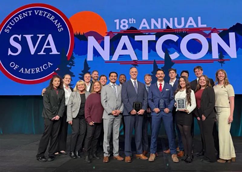 Group photo of the Saddleback College Veterans of America.